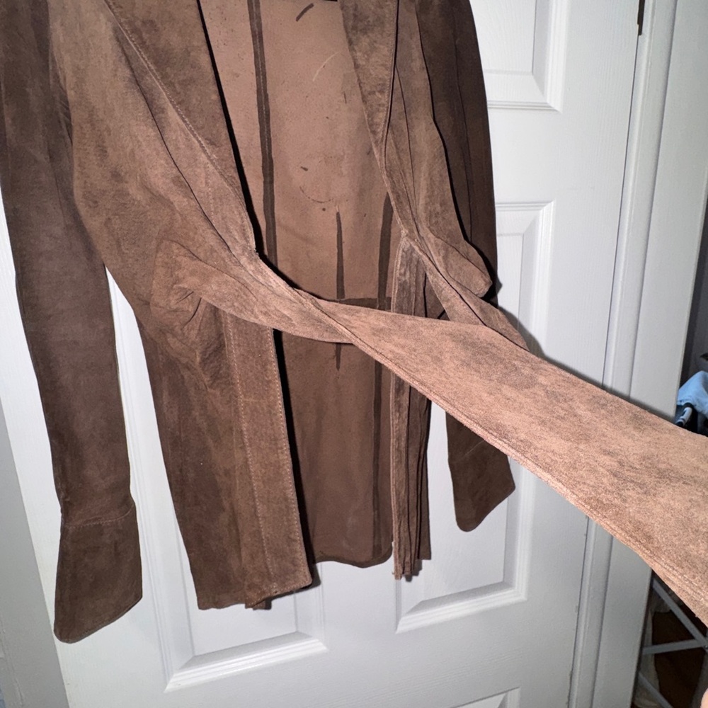 Finley Women's Brown Leather Jacket Shaket - Picture 6 of 9